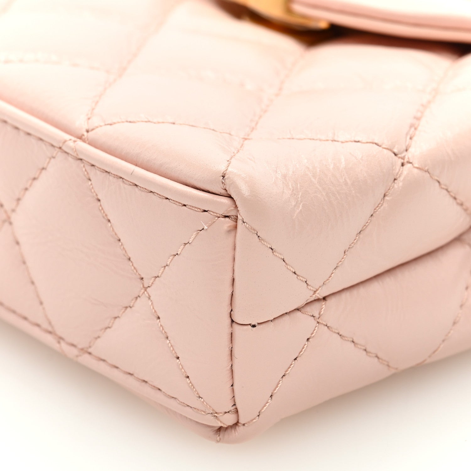 Chanel Shiny Aged Calfskin Quilted Mini Nano Kelly Shopper Pink 9 of 10