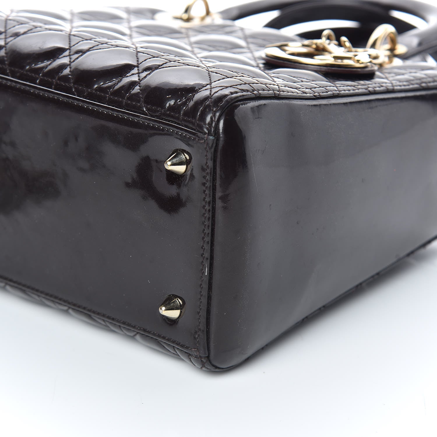 Christian Dior Patent Cannage Medium Lady Dior Dark Brown 9 of 9