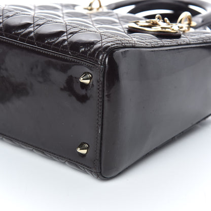 Christian Dior Patent Cannage Medium Lady Dior Dark Brown 9 of 9