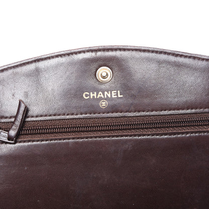 Chanel Caviar Timeless CC Wallet On Chain WOC Dark Brown 6 of 10