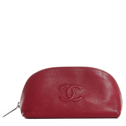 Chanel Caviar Timeless CC Cosmetic Pouch Red 1 of 8
