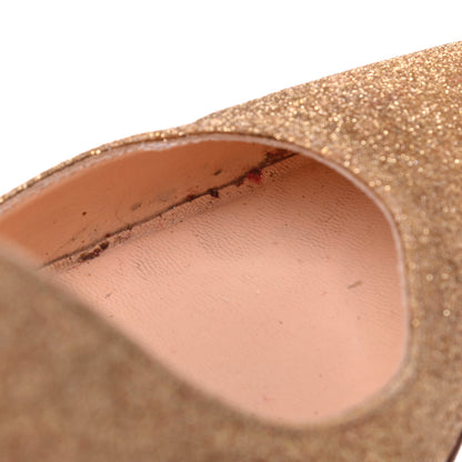 Christian Louboutin Glitter Pigalle Follies 100 Pumps 37.5 Gold 8 of 9