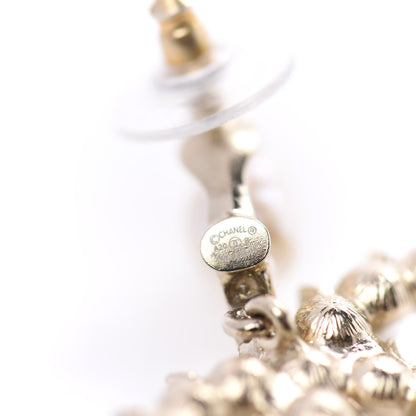 Chanel Crystal Pearl CC Drop Earrings Gold 4 of 4