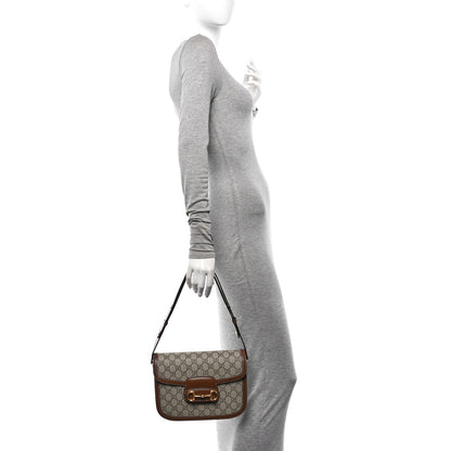 Gucci GG Supreme Monogram Horsebit 1955 Shoulder Bag Beige Brown Sugar 2 of 17