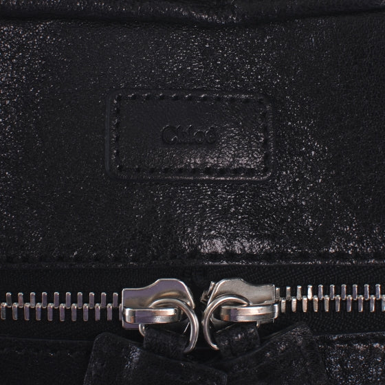 Chloe Leather Saskia Zip Top Tote Black 5 of 9
