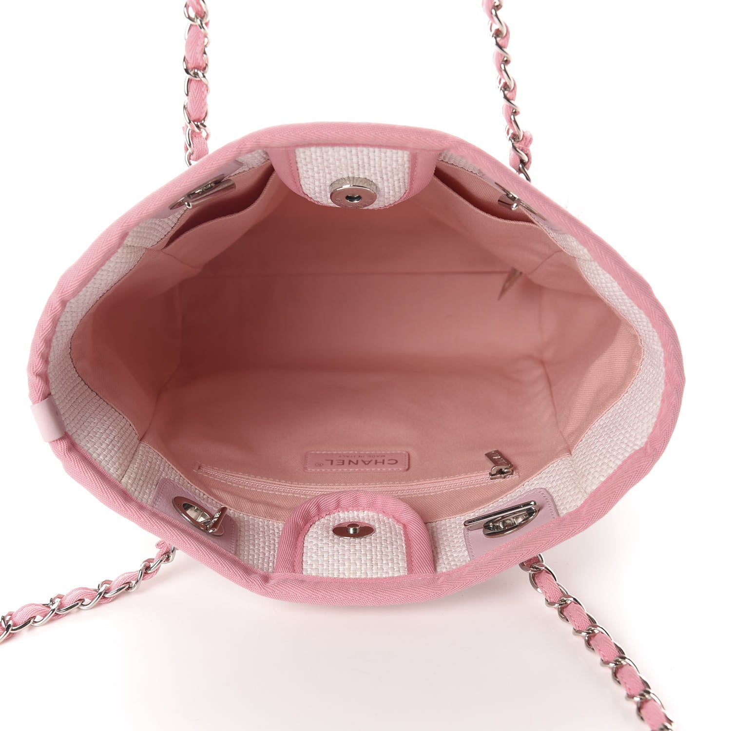 Chanel Woven Straw Raffia Mini Deauville Tote Pink 5 of 13