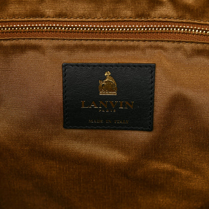 Lanvin Calfskin Lovely Leopold GM Shoulder Bag Black 5 of 9