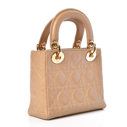 Christian Dior Lambskin Cannage Mini Lady Dior Beige 3 of 12