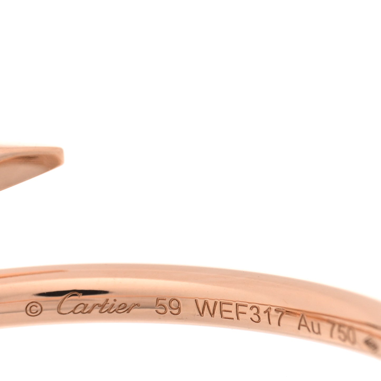 18K Pink Gold Small Juste Un Clou Ring 59 8.75