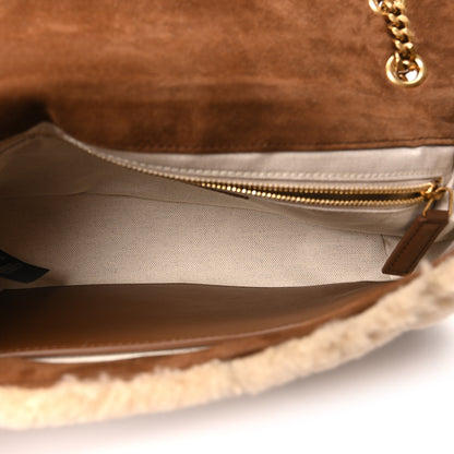 Saint Laurent Suede Shearling Patchwork Monogram Medium Jamie Brown Beige 5 of 10