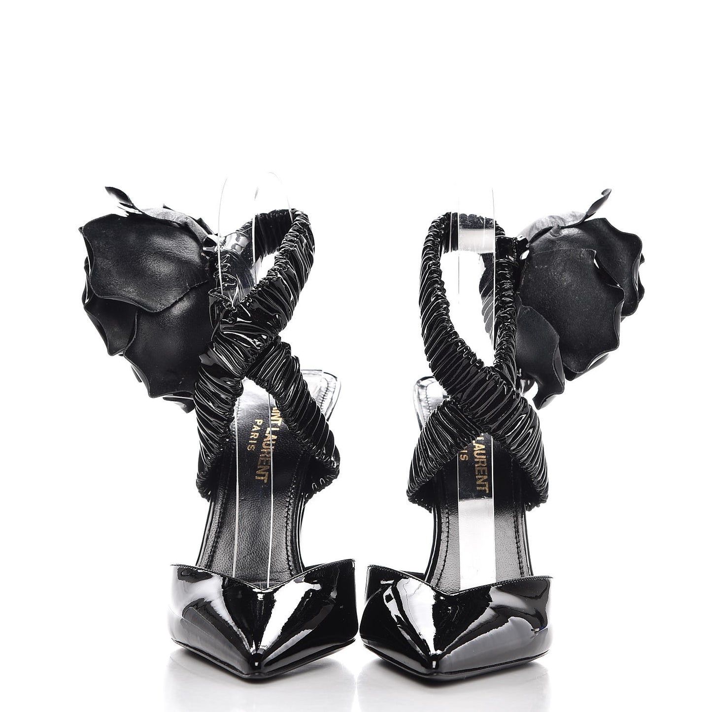 Patent Freja 105 Flower Ankle Pumps 36 Black