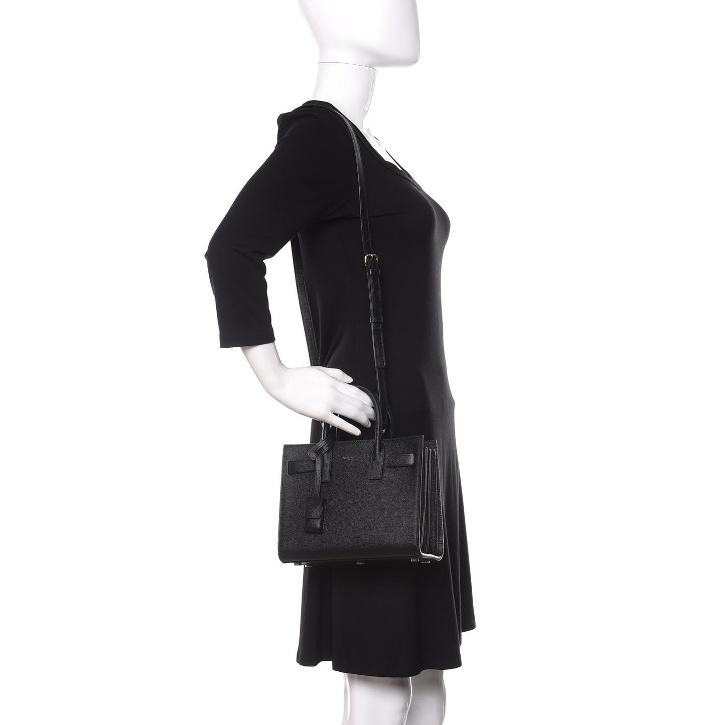 Grained Calfskin Nano Sac De Jour Black