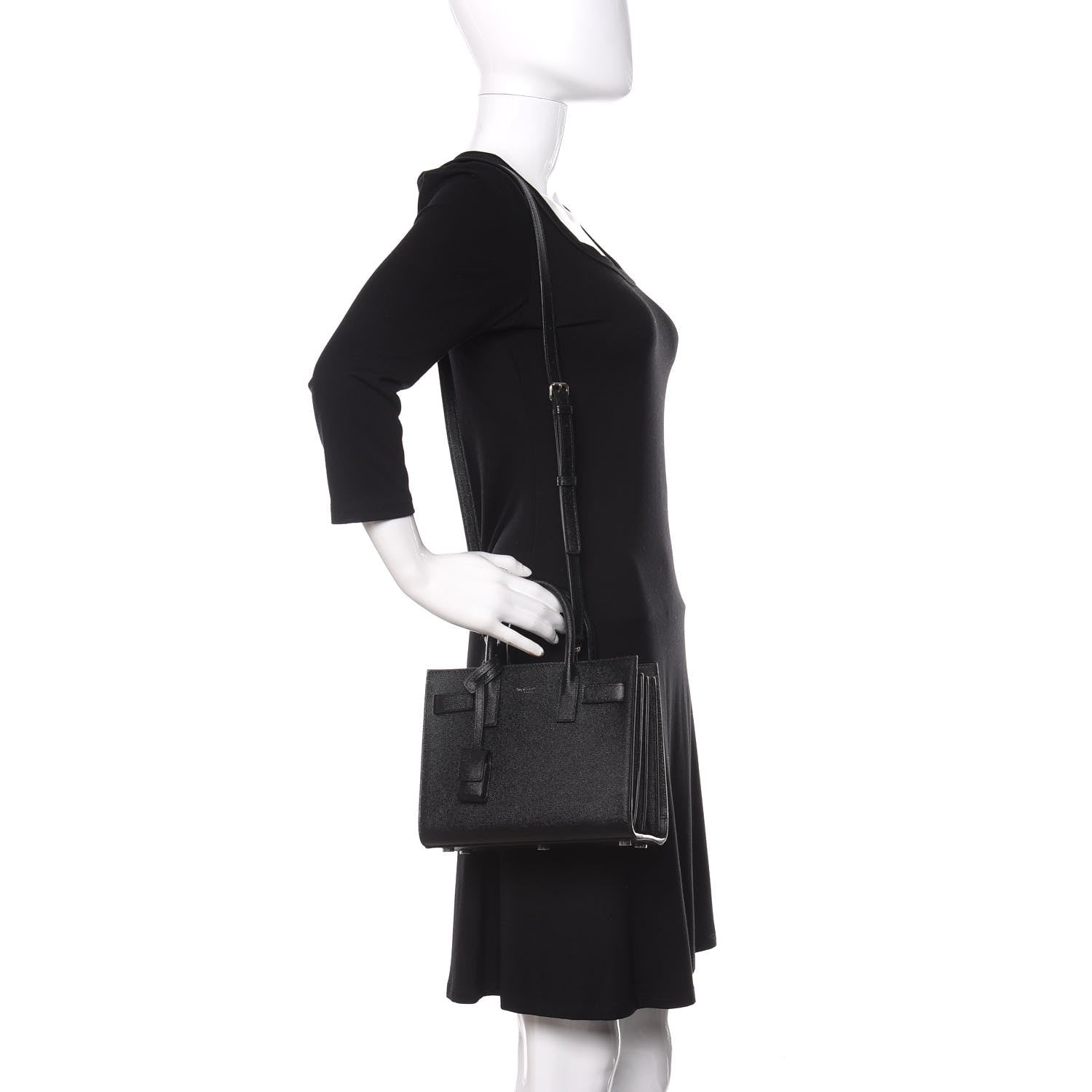 Saint Laurent Grained Calfskin Nano Sac De Jour Black 2 of 10