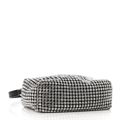 Alexander Wang Mesh Crystal Rhinestone Mini Heiress Pouch Black Silver 4 of 9