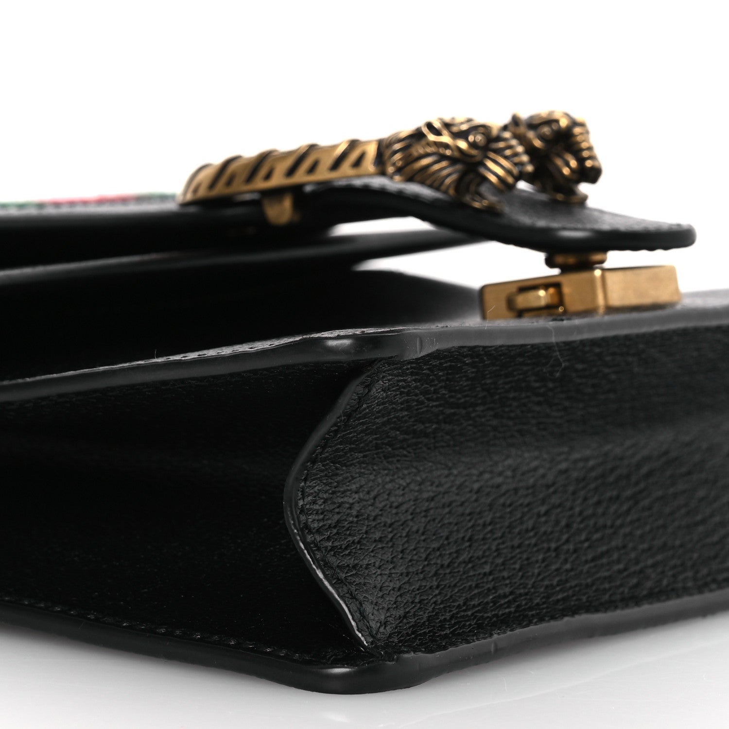 Gucci Calfskin Web Mini Dionysus Shoulder Bag Black 10 of 12