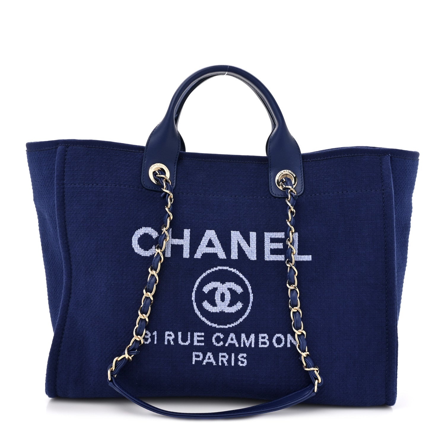 Chanel Mixed Fibers Medium Deauville Tote Blue 1 of 12
