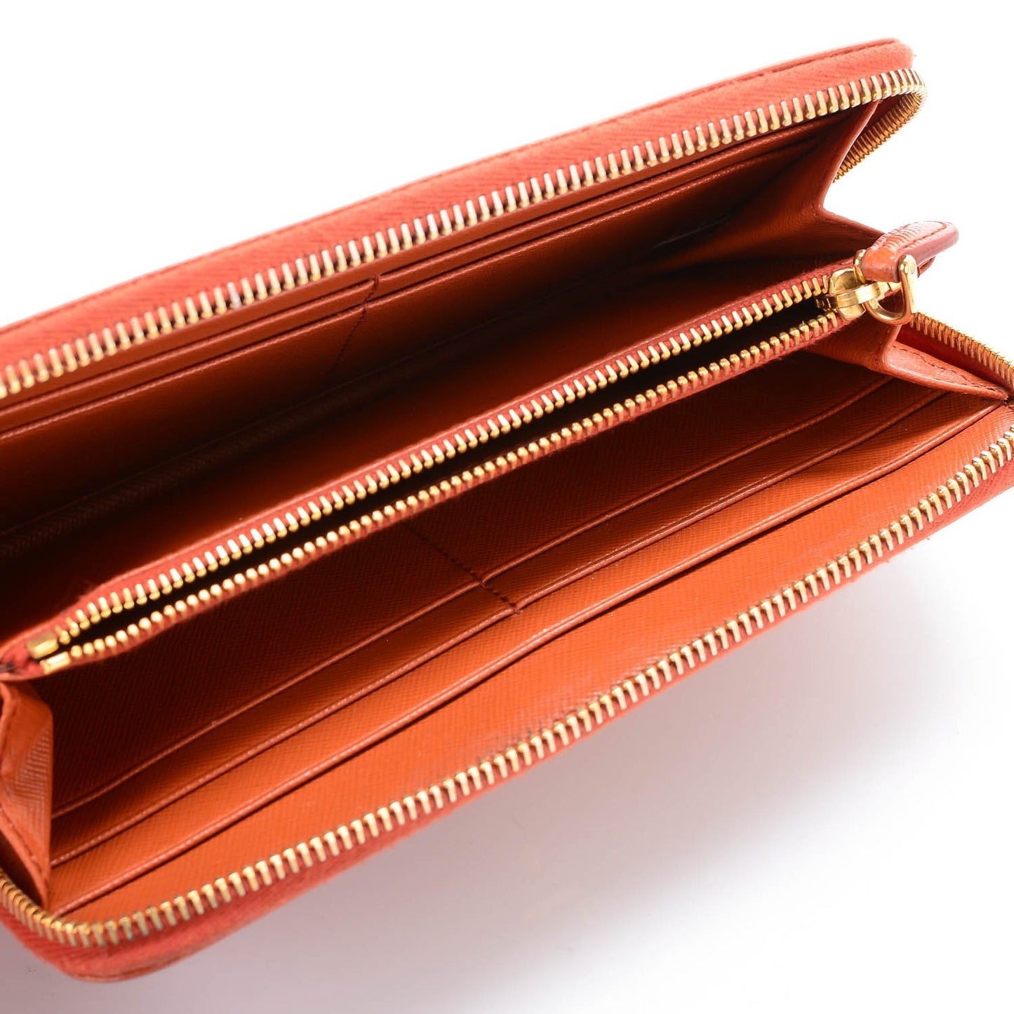 Saffiano Metal Zip Around Wallet Rame