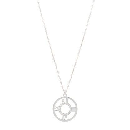 Tiffany 18K White Gold Diamond Medium Atlas Open Pendant Necklace 1 of 4