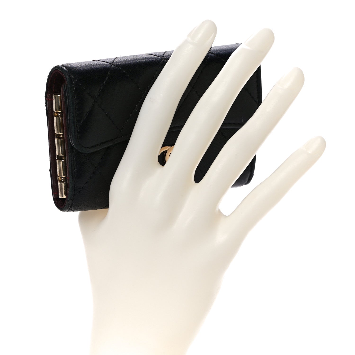 Chanel Lambskin Quilted 4 Key Holder Black 2 of 12