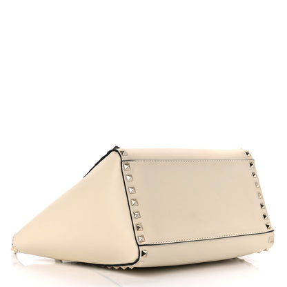Valentino Garavani Vitello Small Rockstud Double Handle Tote Ivory 4 of 10