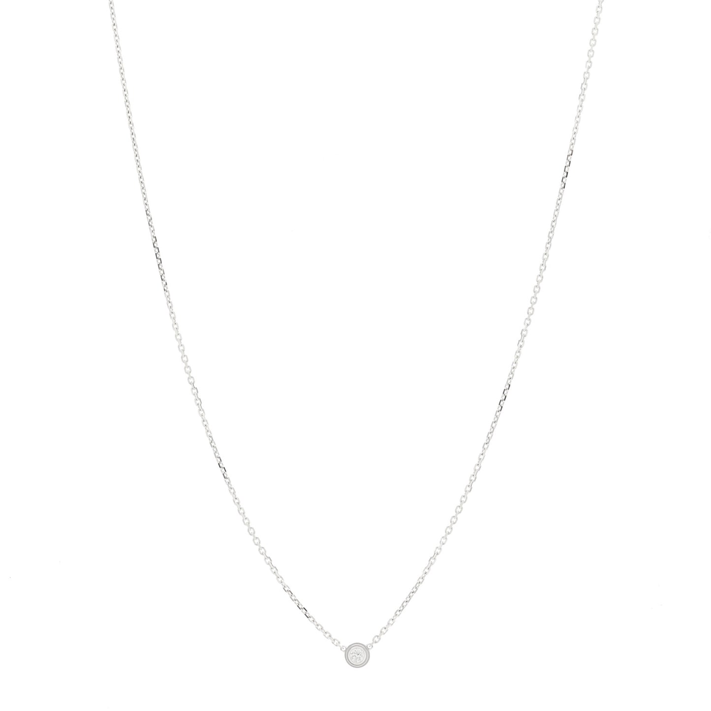 18K White Gold Diamond XS D'Amour Pendant Necklace