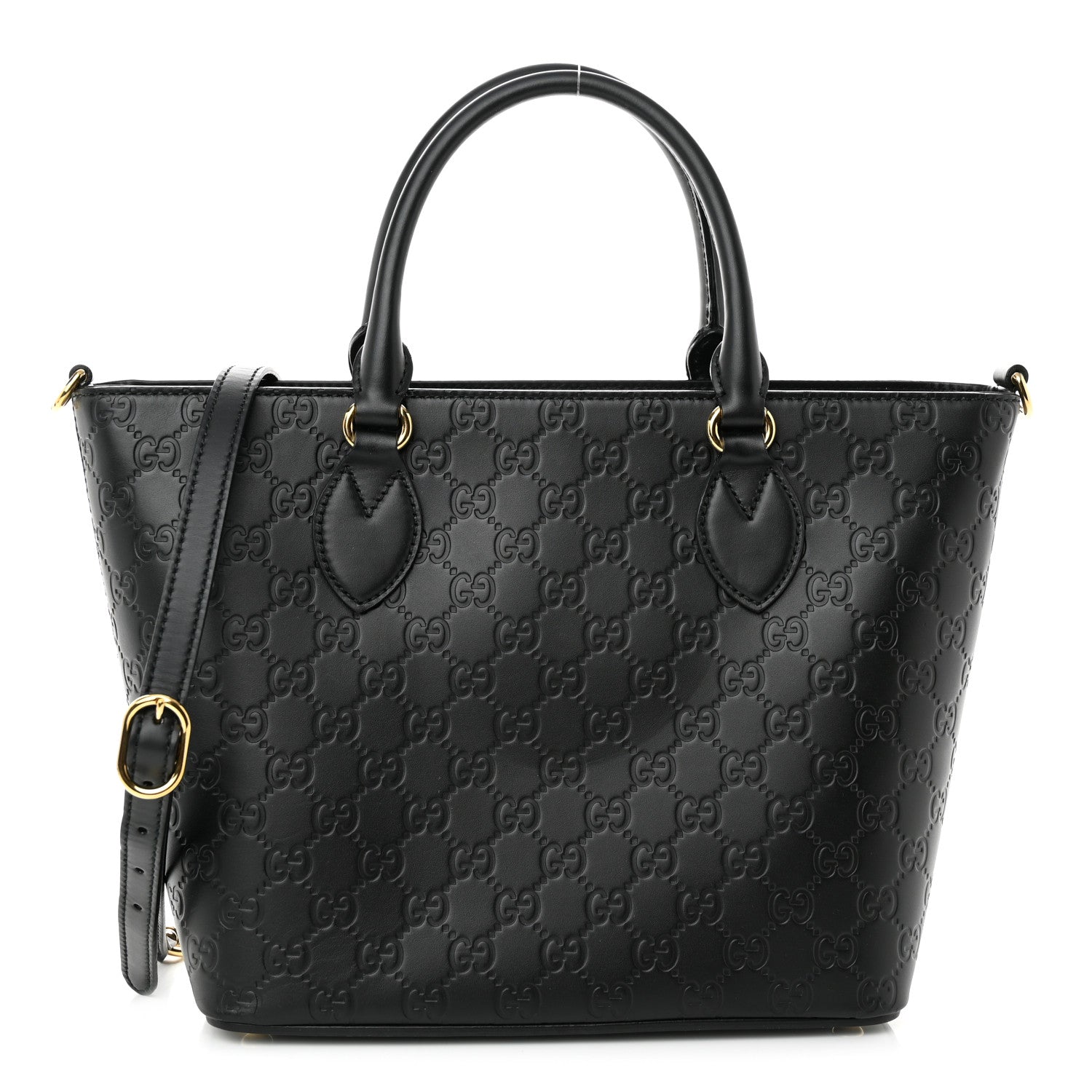 Gucci Guccissima Small Zippered Bucket Tote Black 1 of 11