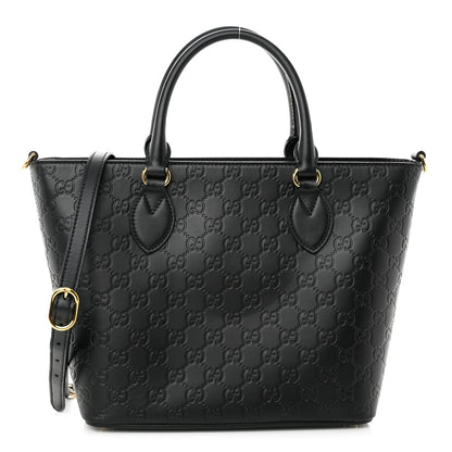 Gucci Guccissima Small Zippered Bucket Tote Black 1 of 11
