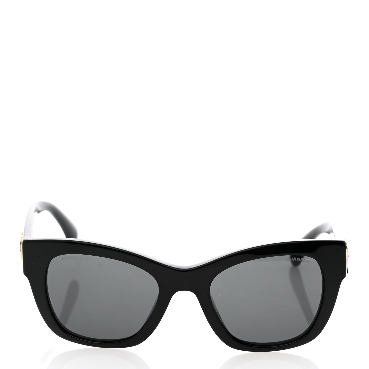 Acetate Square CC Heart Sunglasses 5478-A Black