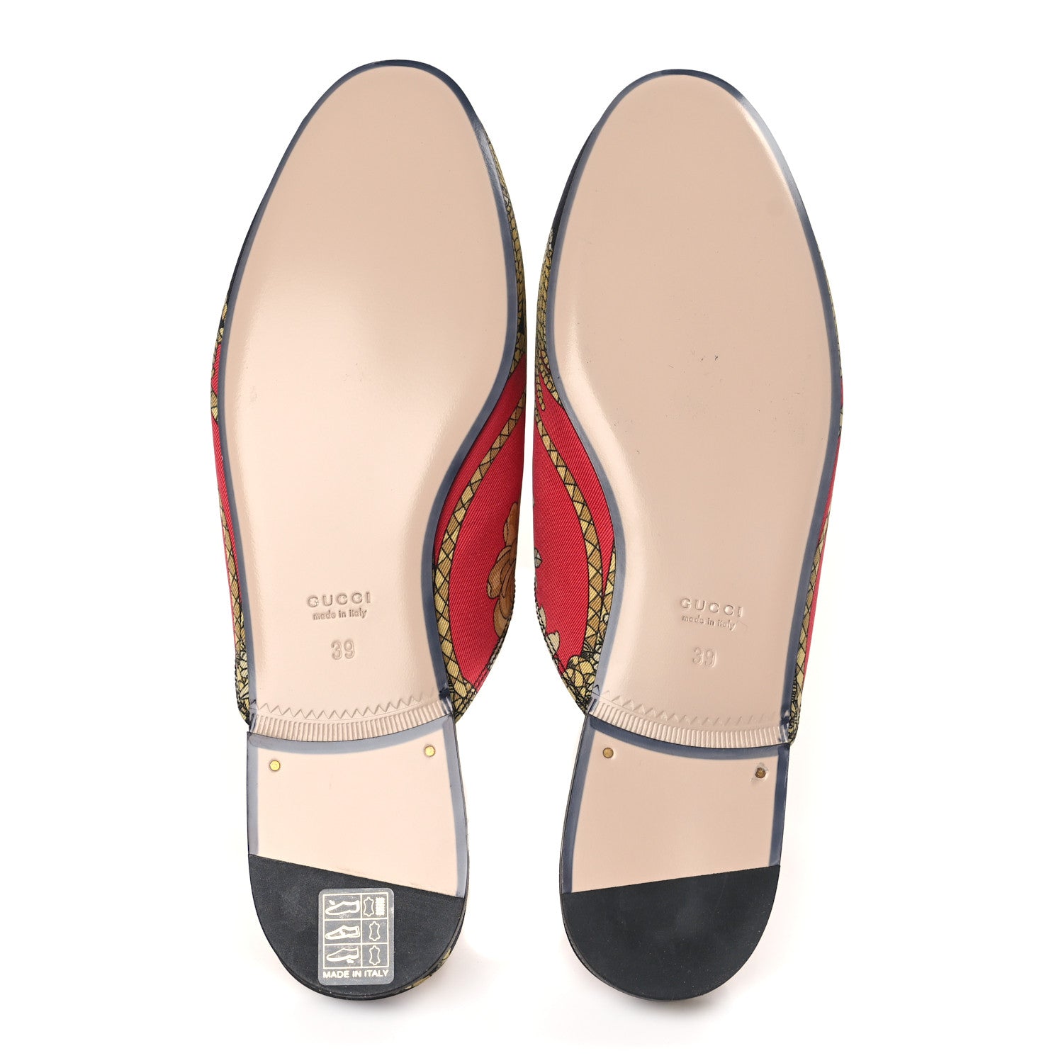 Gucci Twill Flora Womens Princetown Slippers 39 Red Black 6 of 8