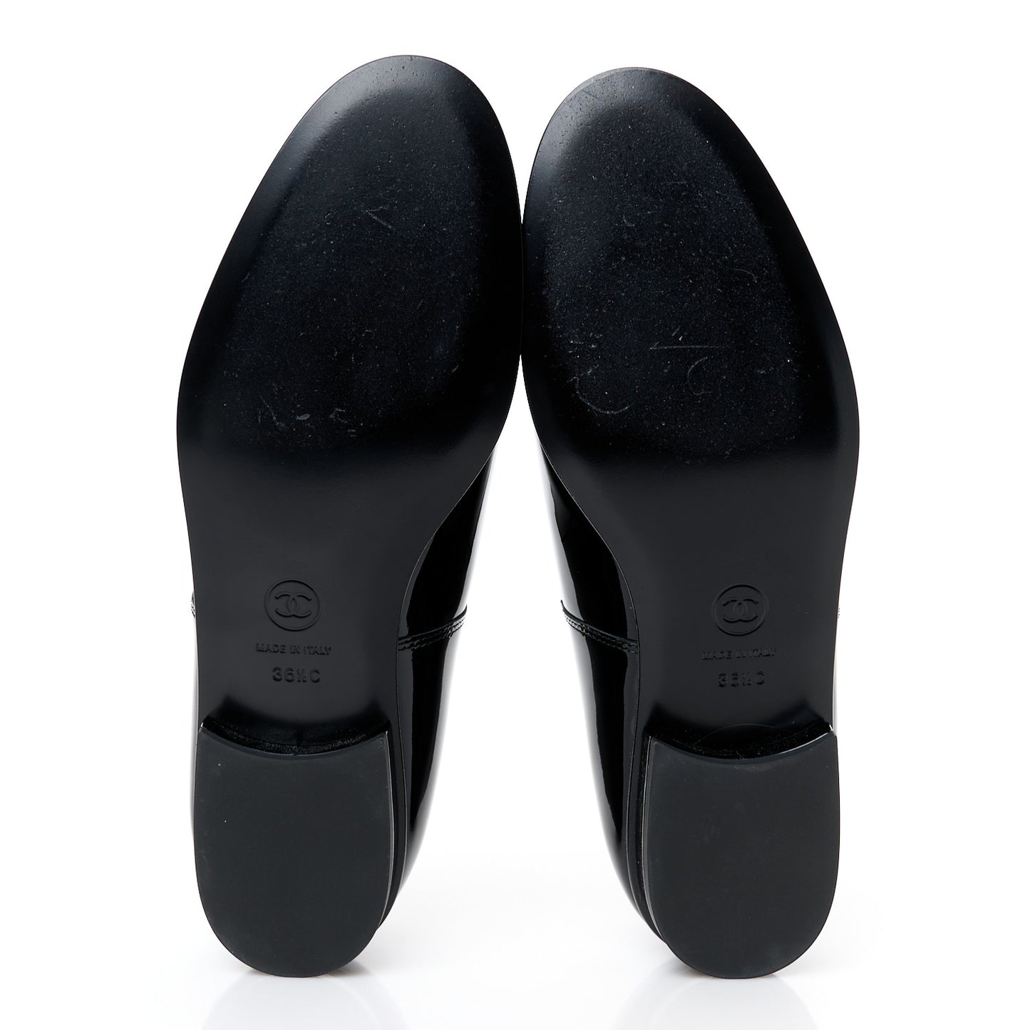 Patent Calfskin Moccasin Loafers 36.5 Black