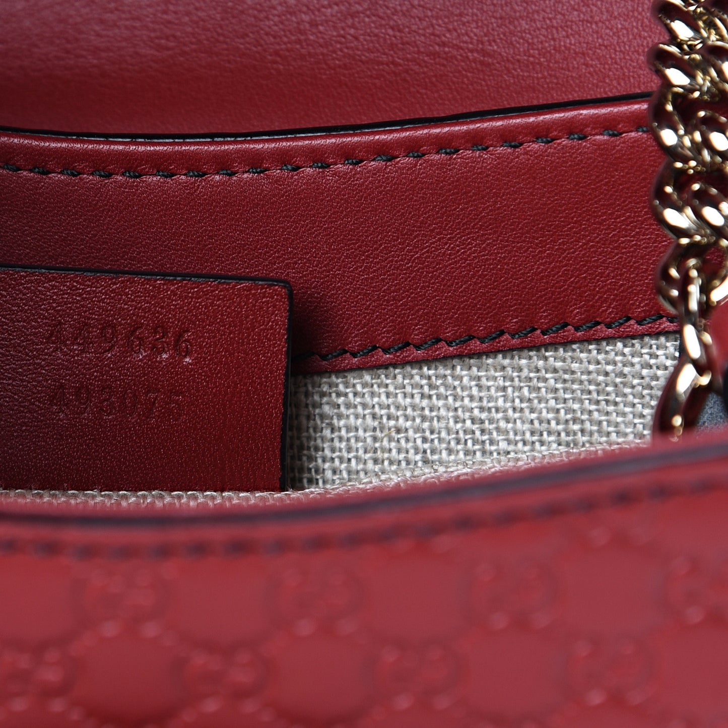 Soft Microguccissima Mini Emily Chain Shoulder Bag Rosso