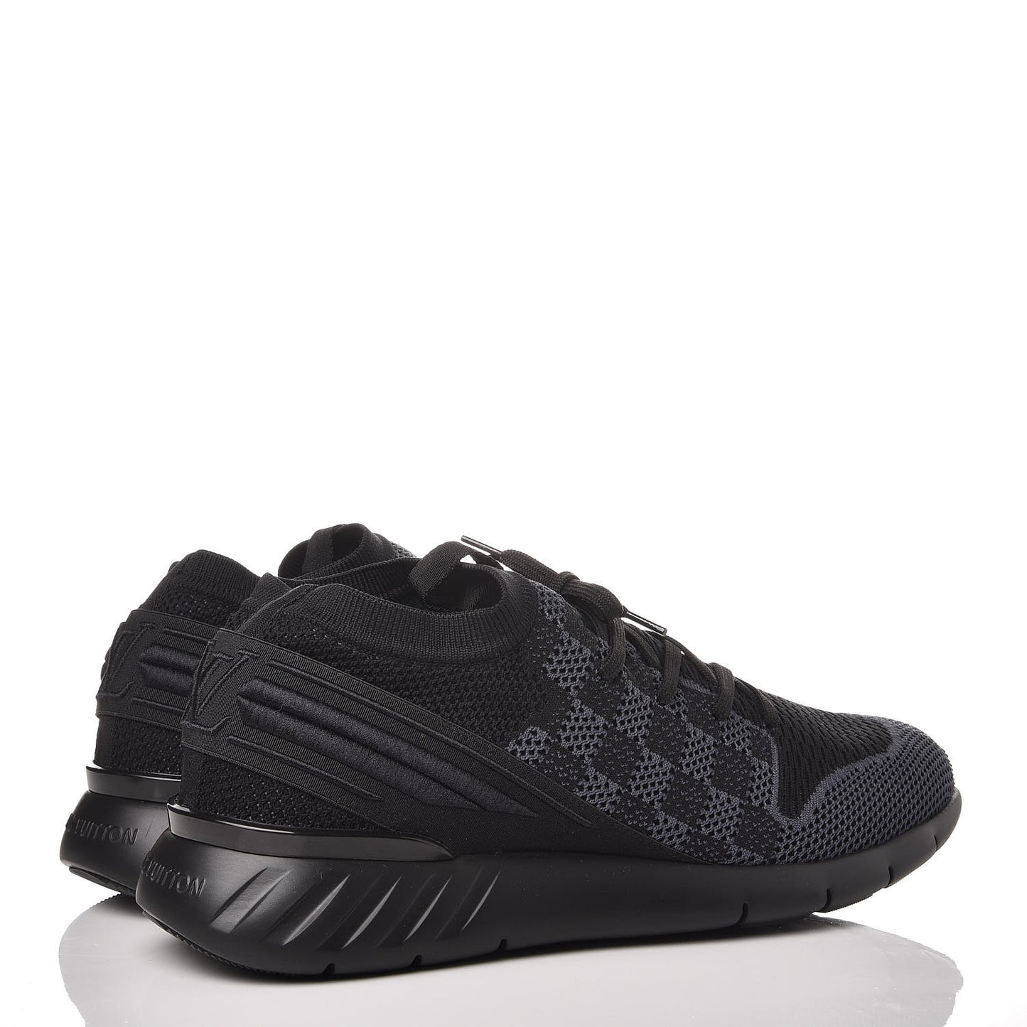 Knit Damier Fastlane Sneakers 10 Graphite