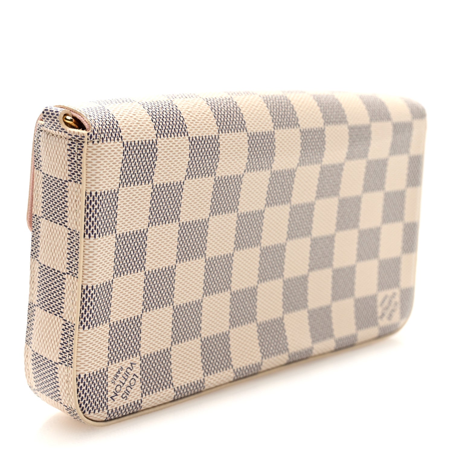 Louis Vuitton Damier Azur Pochette Felicie Chain Wallet Rose Ballerine 3 of 9