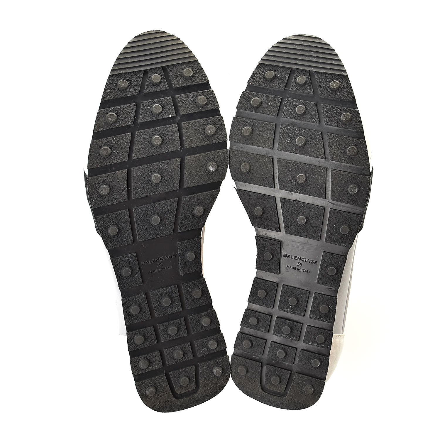 Balenciaga Mesh Calfskin Neoprene Suede Womens Race Runner Sneakers 38 White Black Gris 5 of 9