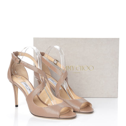 Jimmy Choo JIMMY CHOO Textured Patent Emily 85 Sandals 40.5 Ballet Pink 10 of 10