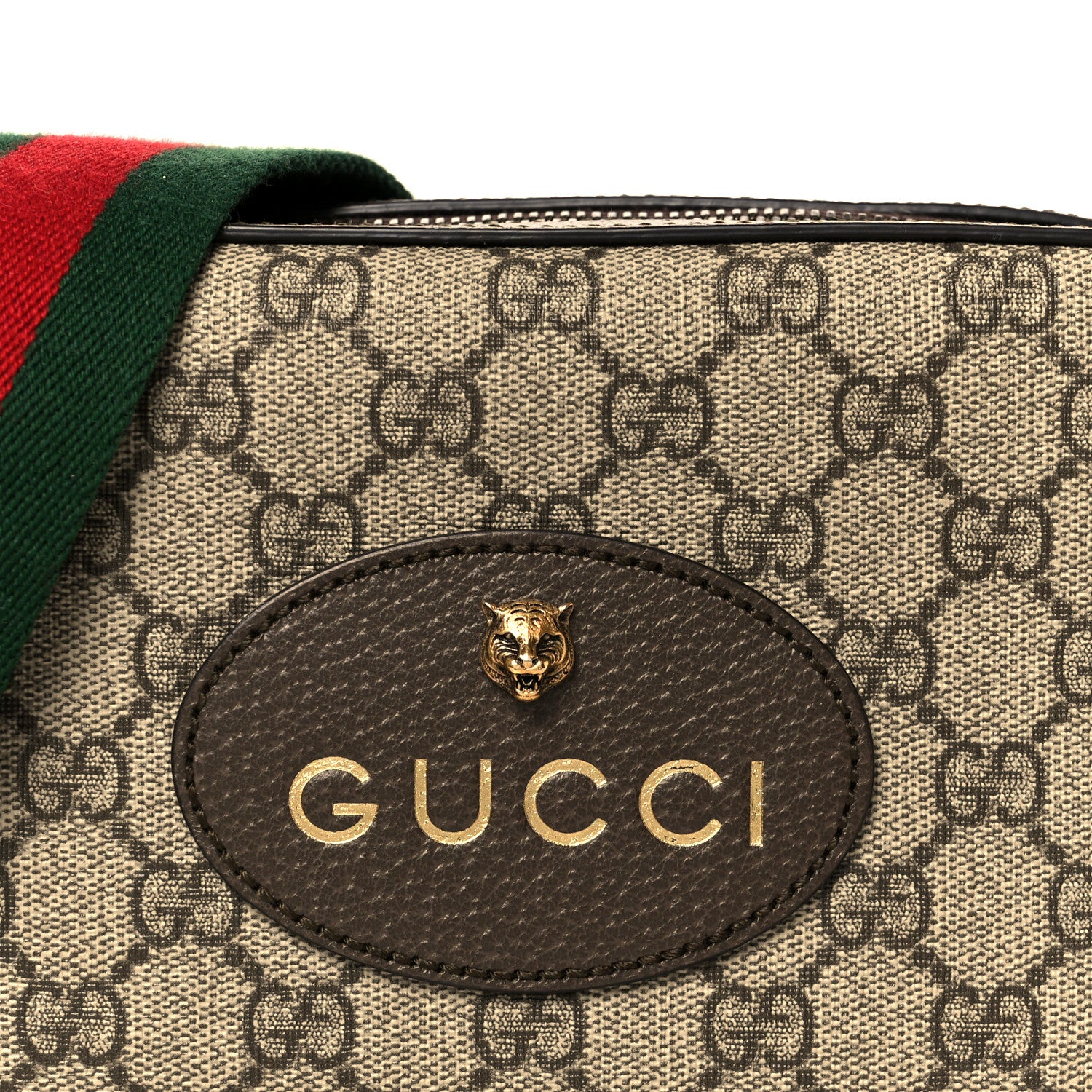 Gucci GG Supreme Monogram Web Neo Vintage Shoulder Bag Beige New Acero Crop 8 of 10