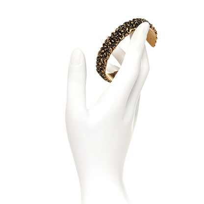 Gucci Metal Lion Mane Cuff Bracelet Aged Gold 2 of 5