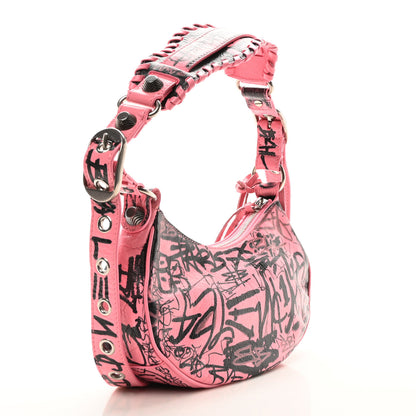 Balenciaga Agneau Arena Graffiti Le Cagole Shoulder Bag XS Sweet Pink 4 of 12