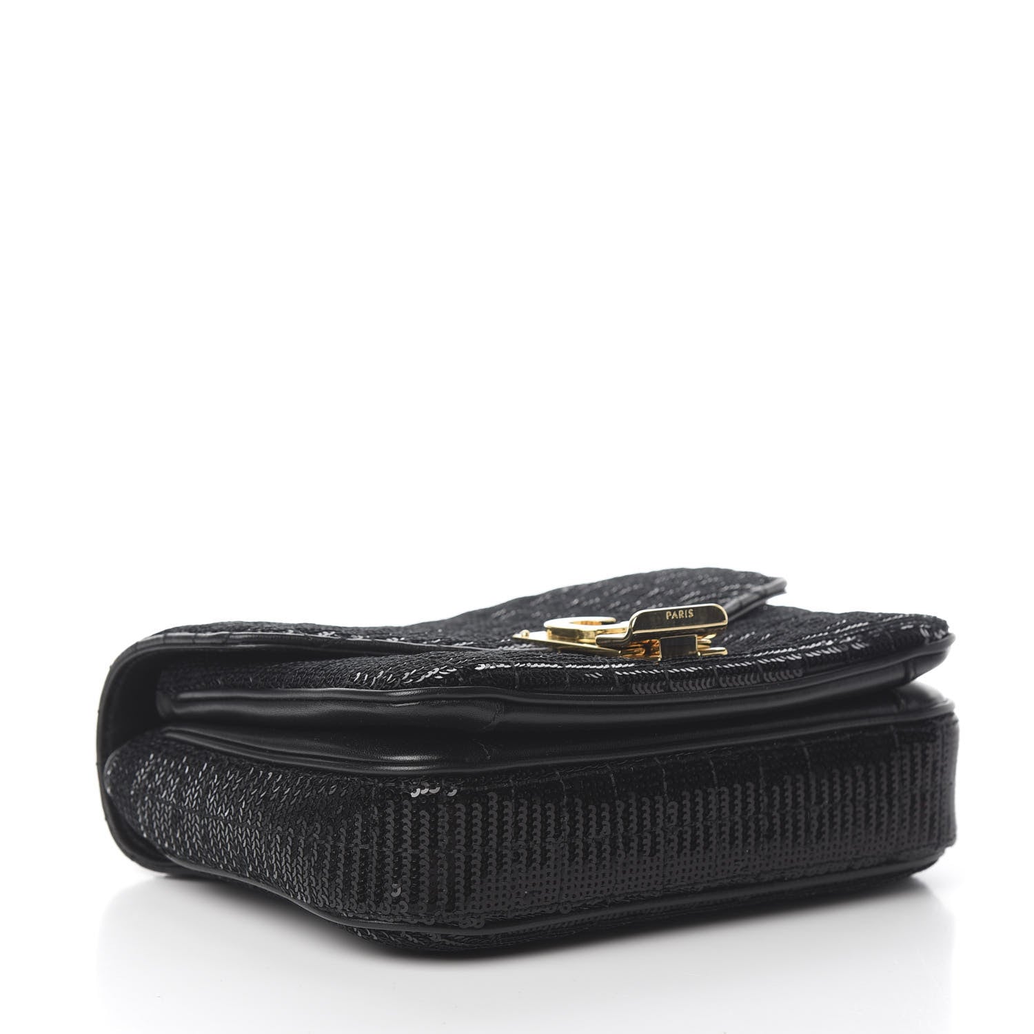 Celine Sequin Calfskin Quilted Small C Bag Black 3 of 10