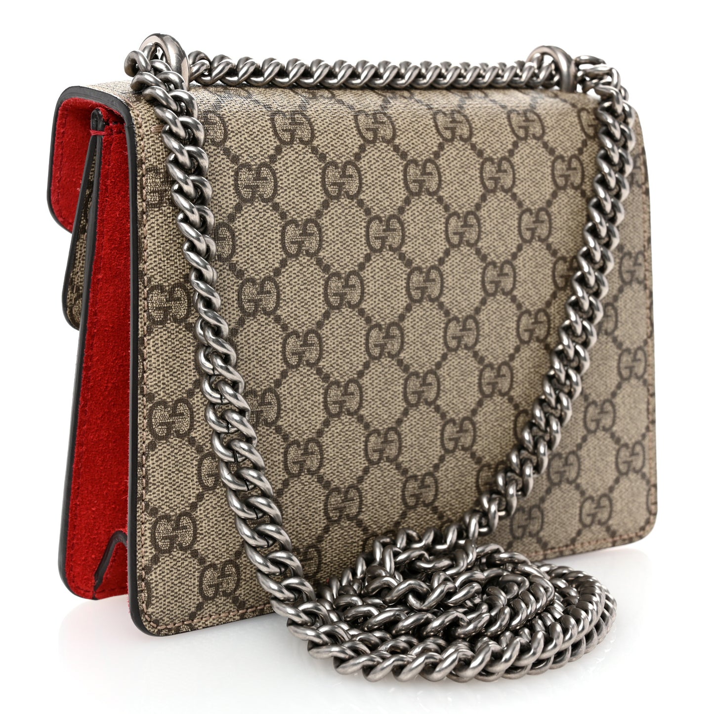 GG Supreme Monogram Mini Dionysus Shoulder Bag Hibiscus Red