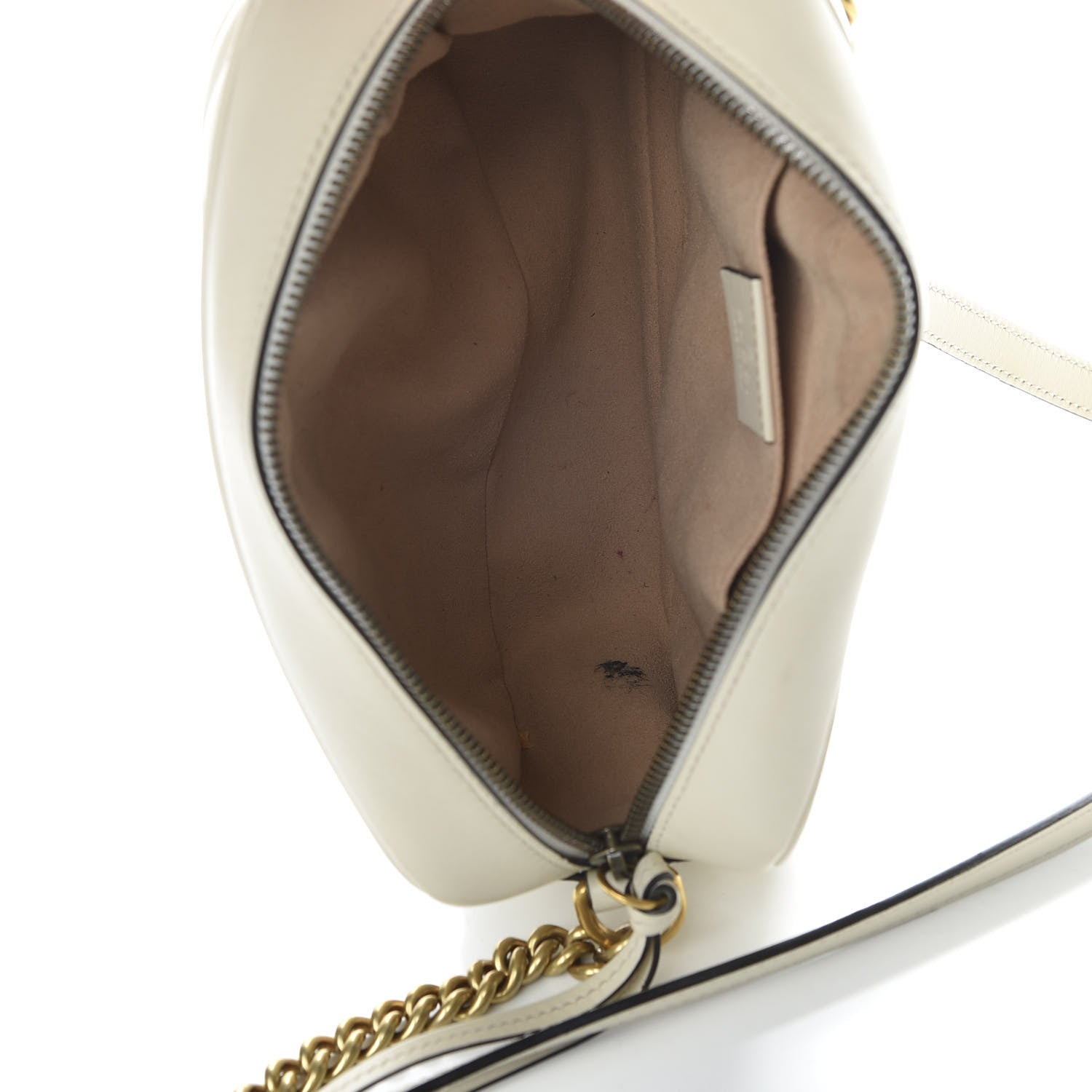 Gucci Calfskin Matelasse Small GG Marmont Chain Shoulder Bag White 5 of 10