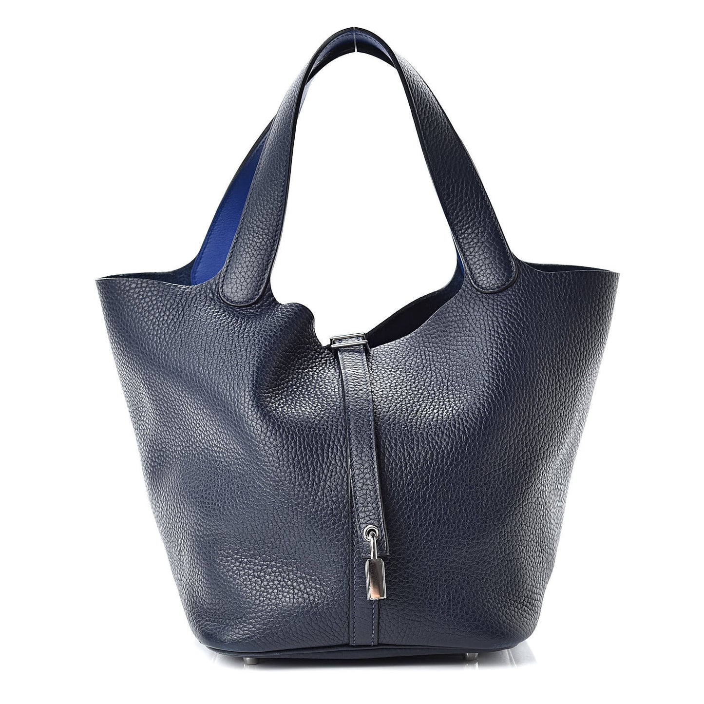 Taurillon Clemence Swift Eclat Picotin Lock 22 MM Bleu Nuit Bleu Electrique