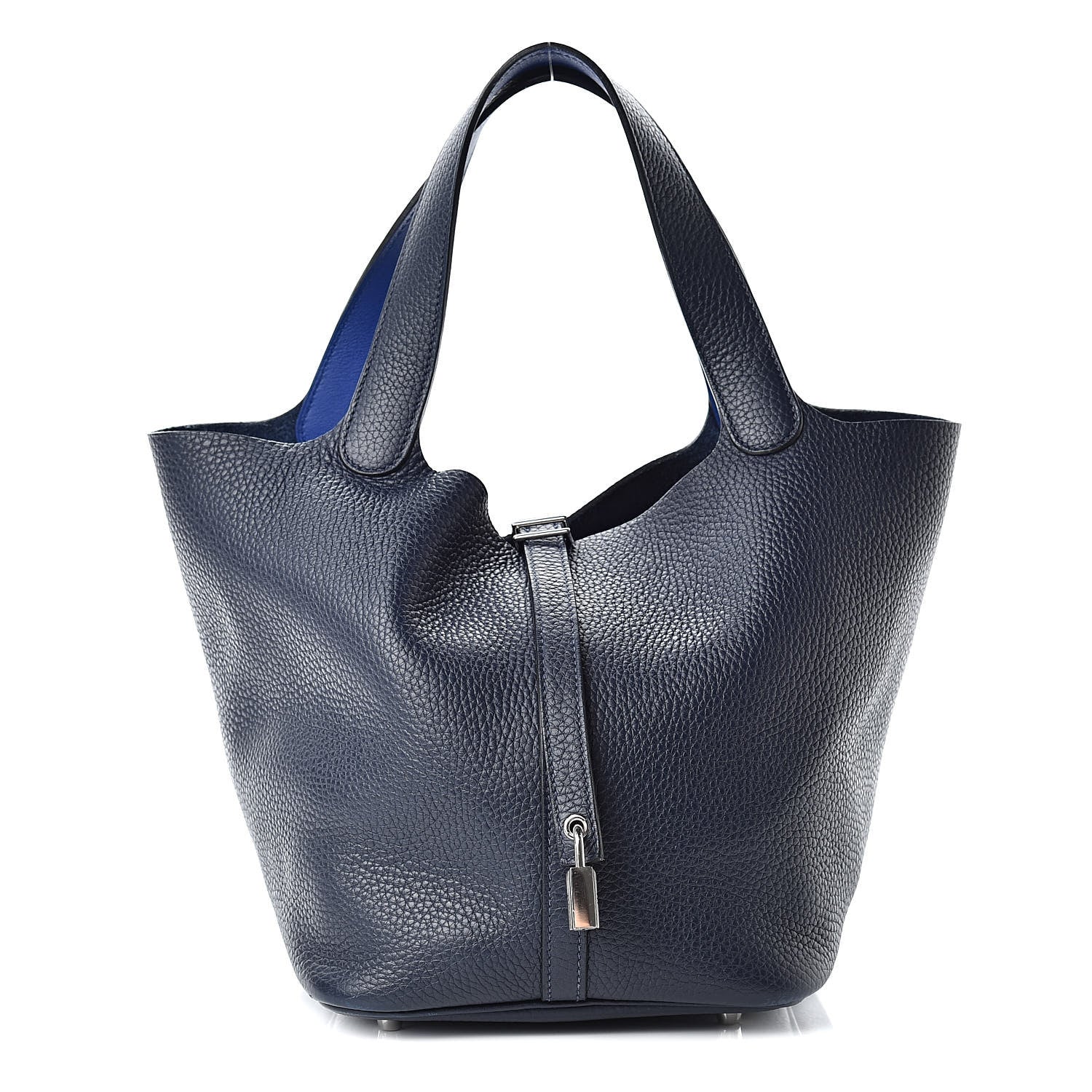 Hermes Taurillon Clemence Swift Eclat Picotin Lock 22 MM Bleu Nuit Bleu Electrique 1 of 12