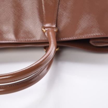 Prada Saffiano Vernice Large Tote Dark Rose 15 of 15