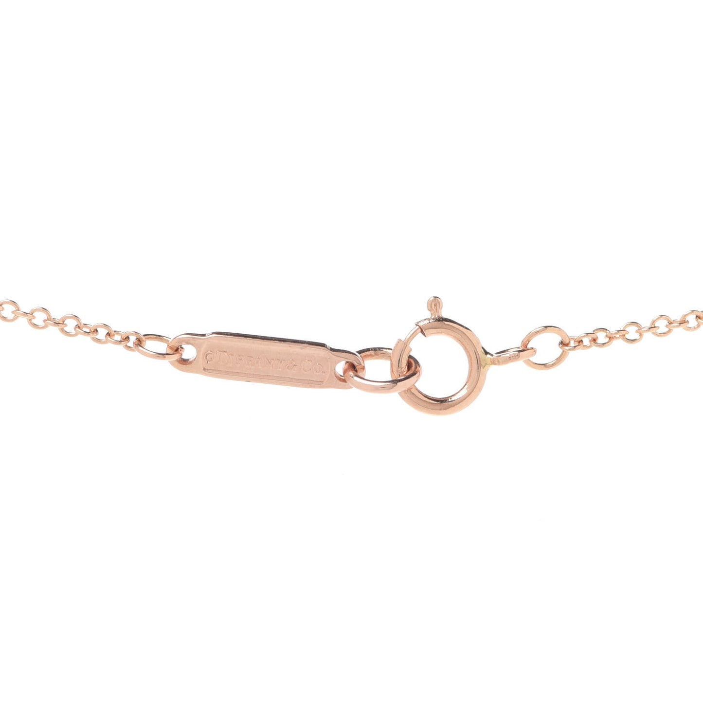 18K Rose Gold Diamond Fleur de Lis Key Bar Pendant Necklace