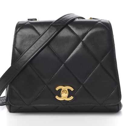 Chanel Lambskin Quilted CC Shoulder Bag Black 7 of 9