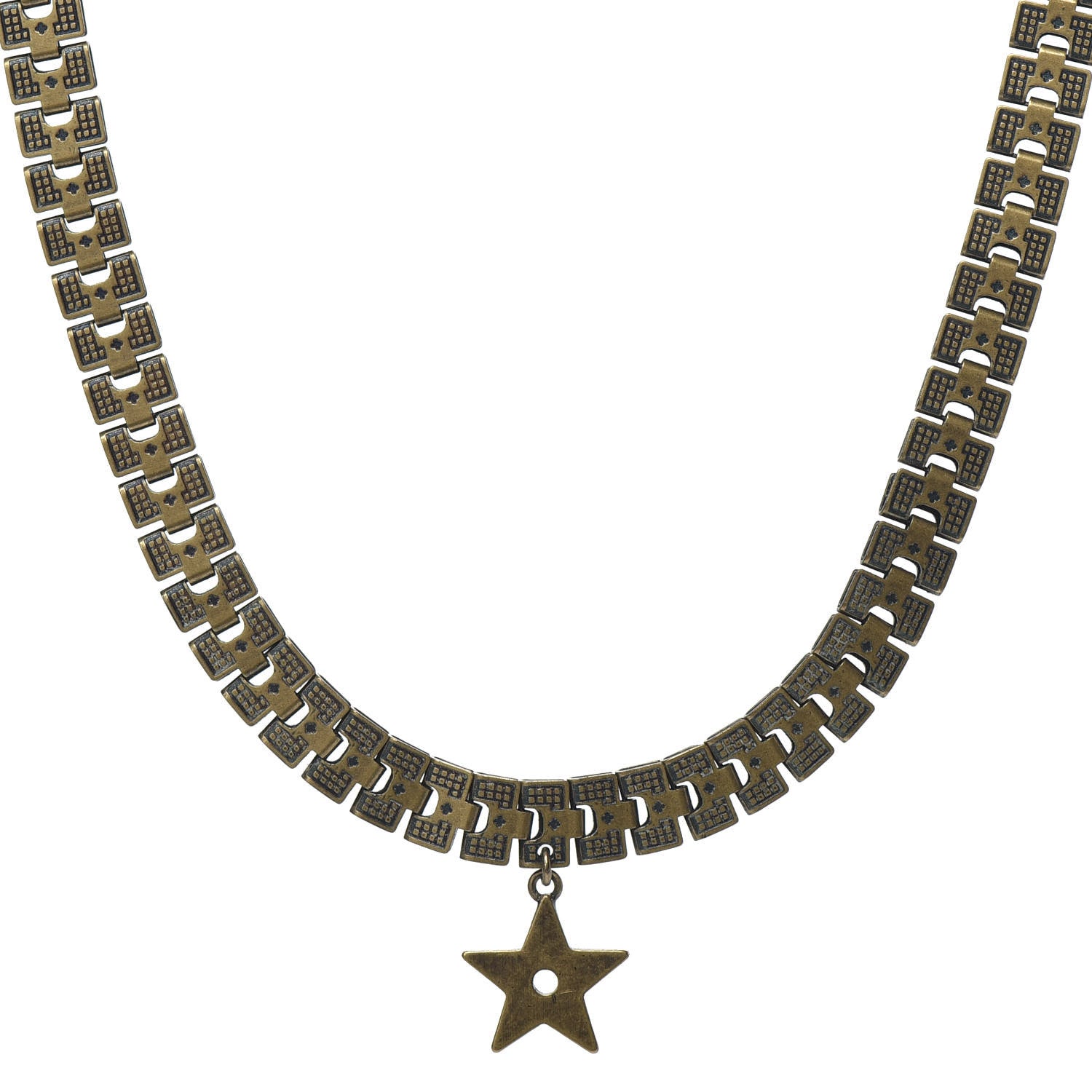 Christian Dior Metal Star Choker Necklace Aged Gold 3 of 4