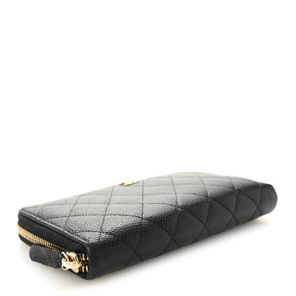 Chanel Caviar Quilted Large Gusset Zip Around Wallet Black 4 of 11