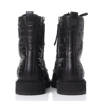 Fendi Nappa FF Embossed Womens Biker Boots 38.5 Black 6 of 10