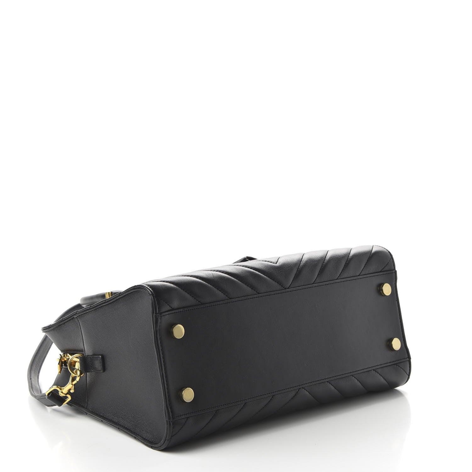 Saint Laurent Calfskin Matelasse Chevron Small Monogram Cabas Black 4 of 9